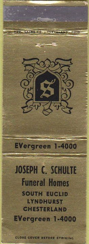 Matchbook Cover - Schulte Funeral Home Lyndhurst Chesterland OH