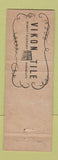Matchbook Cover - Vikon Tile Corporation Washington NJ