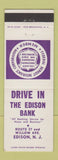 Matchbook Cover - The Edison Bank Edison NJ