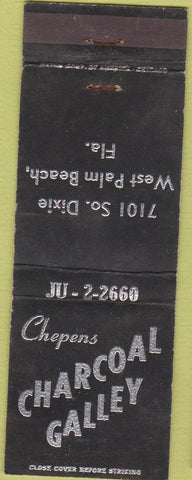 Matchbook Cover - Chepens Charcoal Galley West Palm Beach FL