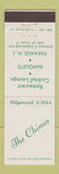 Matchbook Cover - The Chimes Restaurant Paramus NJ