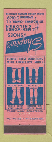 Matchbook Cover - Shapiro's Shoes Camden NJ
