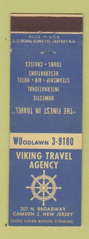 Matchbook Cover - Viking Travel Agency Camden NJ
