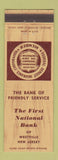Matchbook Cover - First National Bank Westville NJ