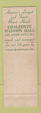 Matchbook Cover - Chalfonte Haddon Hall Atlantic City NJ