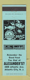 Matchbook Cover - Alexander's Restaurant Atlantic City NJ