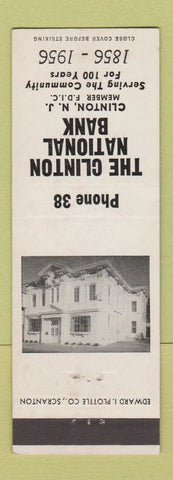 Matchbook Cover - Clinton National Bank Clinton NJ 1956