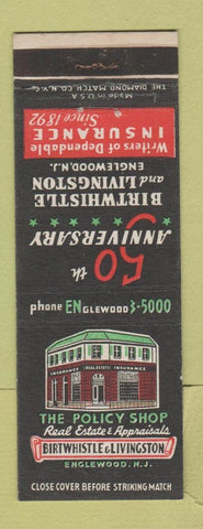 Matchbook Cover - Policy Shop Real Estate Englewood NJ Insurance