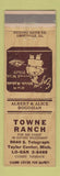 Matchbook Cover - Towne Ranch Taylor Center MI
