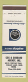 Matchbook Cover - Cox and Goddard Insurance Walled Lake MI