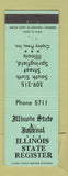 Matchbook Cover - Illinois State Journal Register Springfield IL newspaper