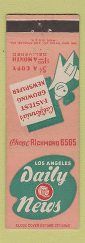 Matchbook Cover - Los Angeles Daily Newspaper Drew Pearson CA