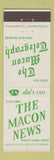 Matchbook Cover - Macon Telegraph Newspaper GA?