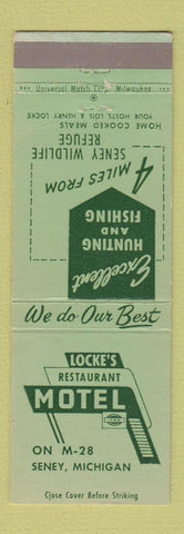 Matchbook Cover - Locke's Restaurant Motel Seney MI