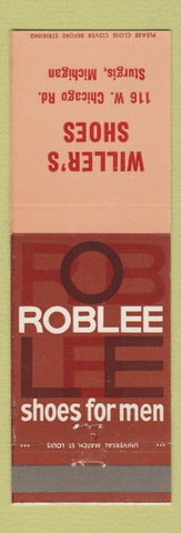 Matchbook Cover - Roblee Men's Shoes Willer's Sturgis MI