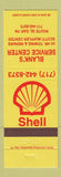 Matchbook Cover - Shell oil gas Blank's Gap PA