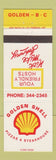 Matchbook Cover - Golden Shell Pizza Steak Golden BC