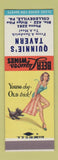 Matchbook Cover - Quinnie's Tavern Collegeville PA pinup SAMPLE