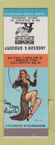 Matchbook Cover - Jackson's Grcoery Jesup GA pinup SAMPLE
