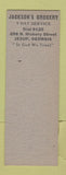 Matchbook Cover - Jackson's Grcoery Jesup GA pinup SAMPLE