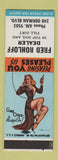 Matchbook Cover - Fred Rohloff Dirt Top Soil Dealer Buffalo NY pinup SAMPLE