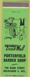 Matchbook Cover - Porterfield Barber Shop Milwaukee WI SAMPLE