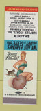 Matchbook Cover - Shader Surplus Stores Orlando FL Army Navy pinup SAMPLE