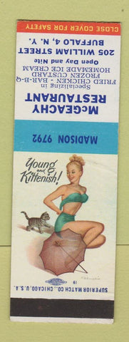 Matchbook Cover - McGeachy Restaurant Buffalo NY pinup SAMPLE