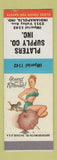 Matchbook Cover - Platers Supply Indianapolis IN pinup SAMPLE
