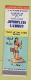 Matchbook Cover - Gerber's Restaurant Ashford Hollow NY pinup SAMPLE