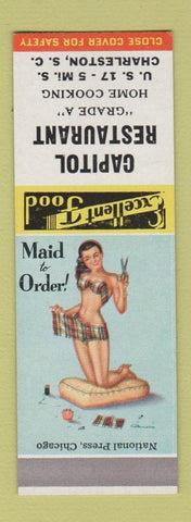 Matchbook Cover - Capitol Restaurant Charleston SC pinup SAMPLE