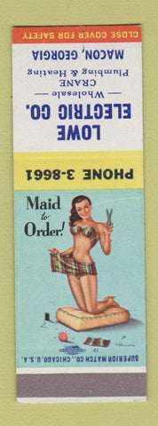 Matchbook Cover - Lowe Electric Macon GA pinup SAMPLE