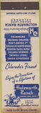 Matchbook Cover - Holzwarth Ranch Grand Lake CO WORN