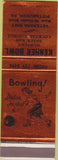 Matchbook Cover - Kenner Bowling Pittsburgh PA girlie SAMPLE