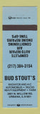 Matchbook Cover - Bud Stout's Radiator AC Service Urbana IL BLUE