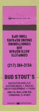 Matchbook Cover - Bud Stout's Radiator AC Service Urbana IL PURPLE