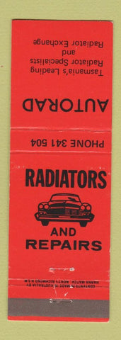 Matchbook Cover - Autorad Radiator Tasmania Australia