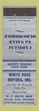 Matchbook Cover - White Rose Motors Cadillac Oldsmobile York PA WEAR