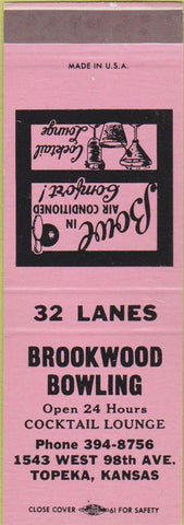 Matchbook Cover - Brookwood Bowling Topeka KS SAMPLE