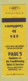 Matchbook Cover - Paul's Radiator Service Rantoul IL