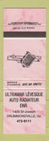 Matchbook Cover - Ultramar Levesque Auto Radiator Drummondville QC