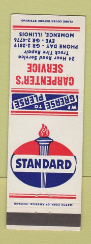 Matchbook Cover - Carpenter's Standard oil gas Momence IL