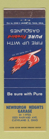 Matchbook Cover - Pure oil gas Newburgh Heights Garage Cleveland OH