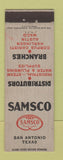 Matchbook Cover - Samsco San Antonio TX
