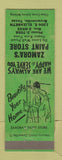 Matchbook Cover - Zamora's Paint Store Brownsville TX