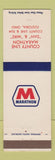 Matchbook Cover - Marathon oil gas County Line Fostoria OH