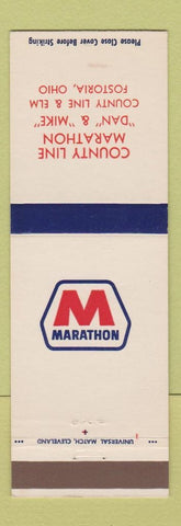 Matchbook Cover - Marathon oil gas County Line Fostoria OH