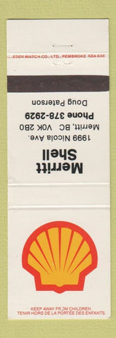 Matchbook Cover - Merritt Shell oil gas Merritt BC