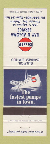 Matchbook Cover - Gulf oil gas Bay & Algoma Thunder Bay ON