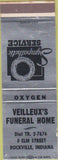 Matchbook Cover - Veilleux's Funeral Home Rockville IN SAMPLE
